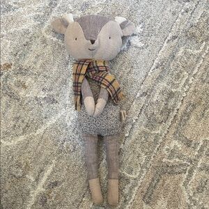 Maileg Deer Doll with Plaid Scarf
